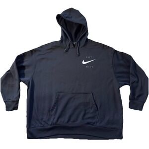 Nike Dri Fit Hoodie Women Size XL Black Pullover Sweatshirt Training Activewear